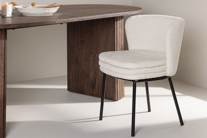 Venture Home Agnes  Dining Chair 2-pack - Black  / White Boucle