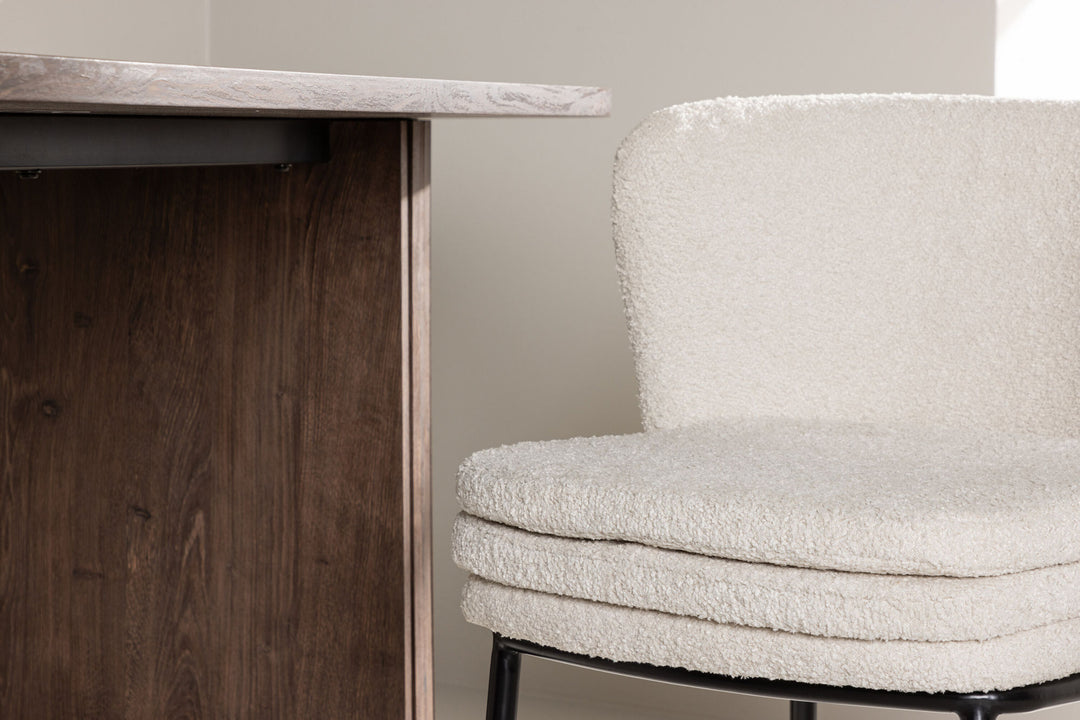 Venture Home Agnes  Dining Chair 2-pack - Black  / White Boucle