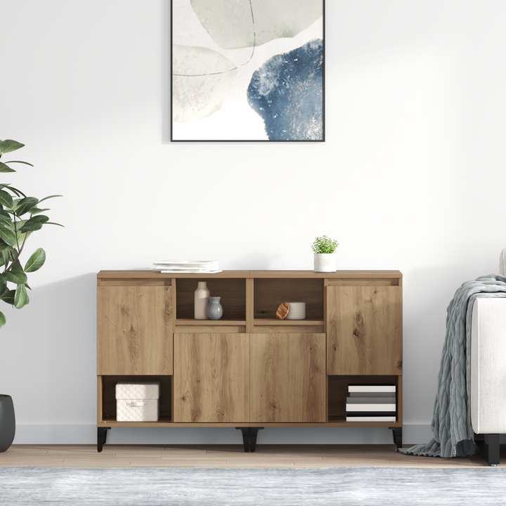 Sideboards 2 pcs Artisan Egetræ 60 x 35 x 70 cm Konstrueret træ