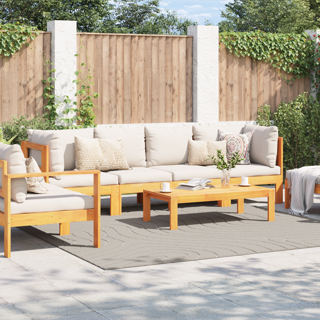 Områdetæpper Firkantet PALMERAS Creme 240 x 240 cm Polyester