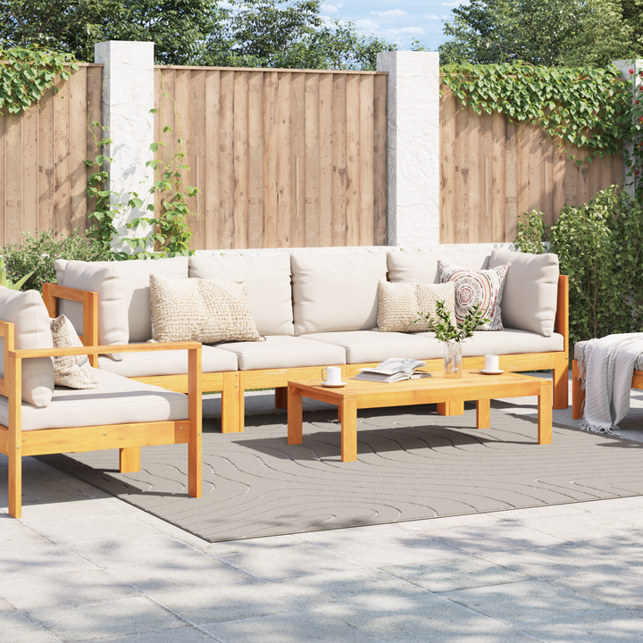 Områdetæpper Firkantet PALMERAS Creme 240 x 240 cm Polyester