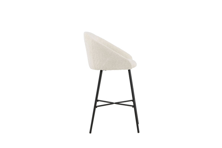 Venture Home Velvet Bar Chair 2-pack - Black/White Teddy