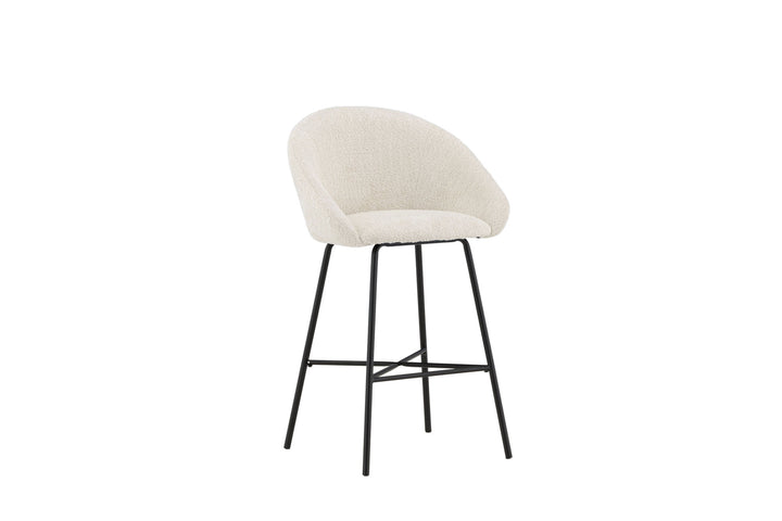 Venture Home Velvet Bar Chair 2-pack - Black/White Teddy