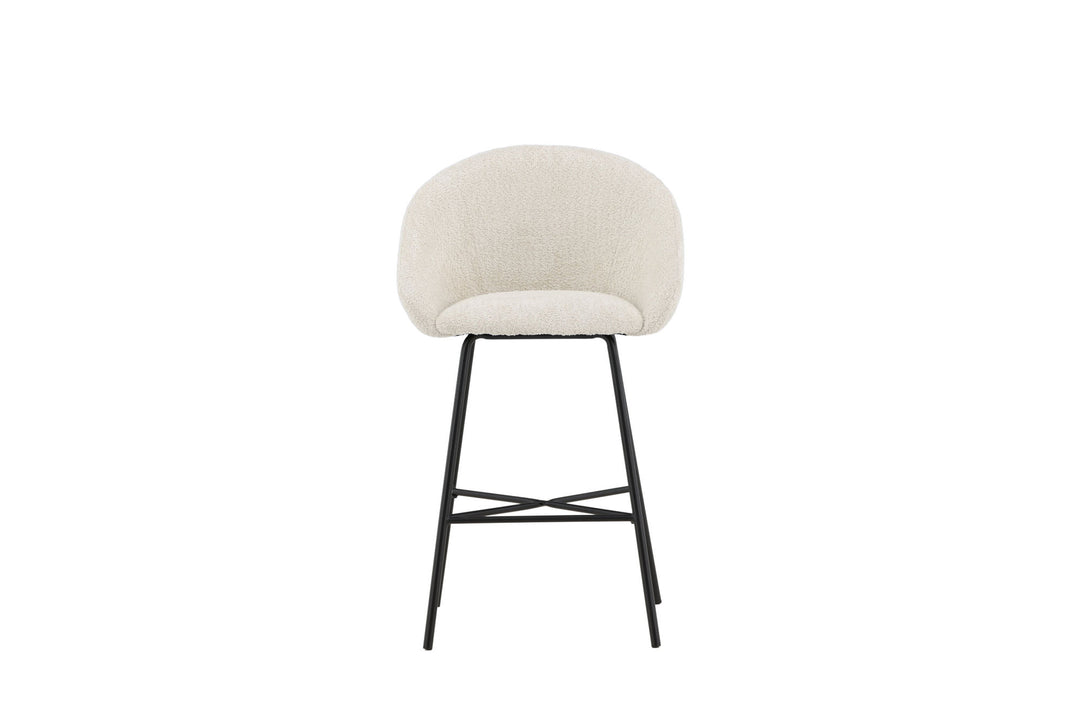 Venture Home Velvet Bar Chair 2-pack - Black/White Teddy