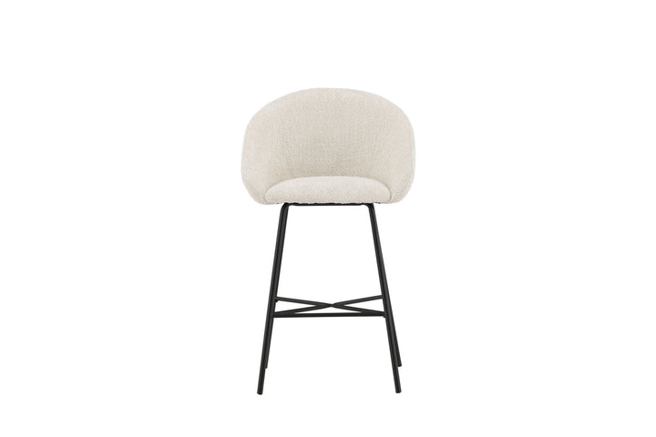 Venture Home Velvet Bar Chair 2-pack - Black/White Teddy