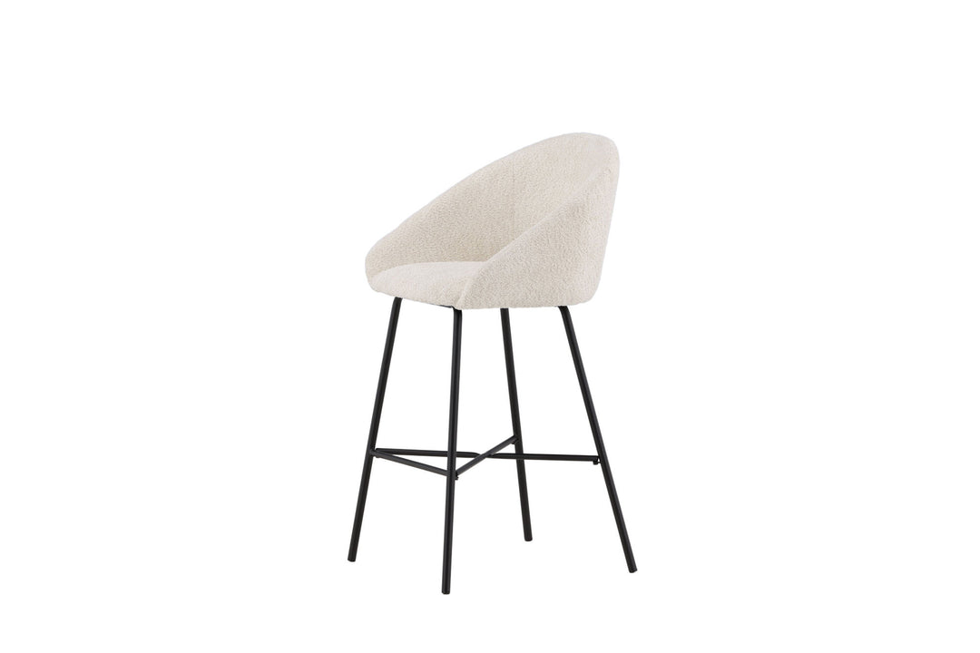 Venture Home Velvet Bar Chair 2-pack - Black/White Teddy