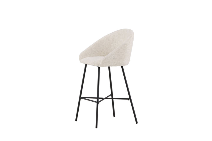Venture Home Velvet Bar Chair 2-pack - Black/White Teddy