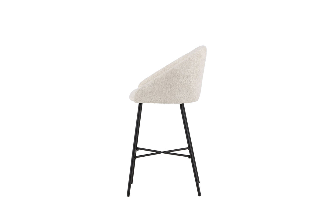 Venture Home Velvet Bar Chair 2-pack - Black/White Teddy