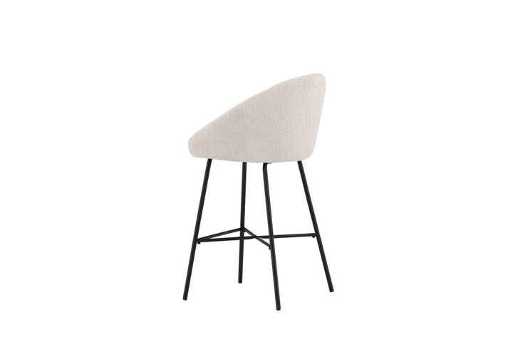 Venture Home Velvet Bar Chair 2-pack - Black/White Teddy