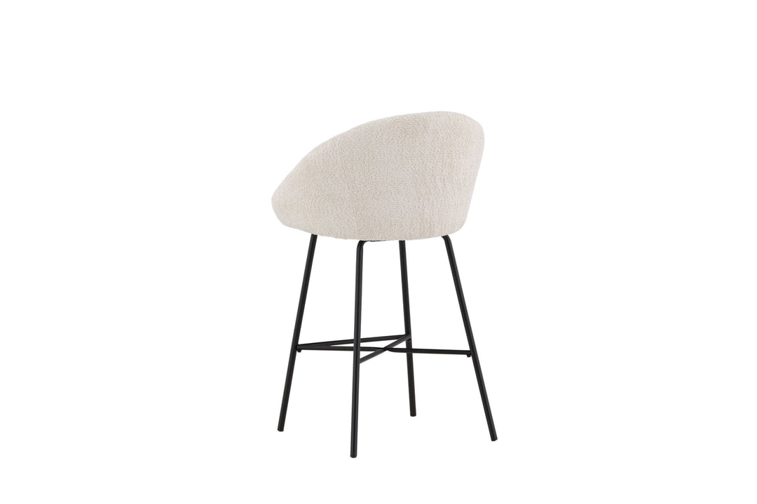 Venture Home Velvet Bar Chair 2-pack - Black/White Teddy