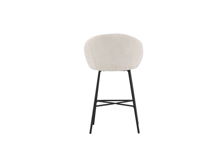 Venture Home Velvet Bar Chair 2-pack - Black/White Teddy