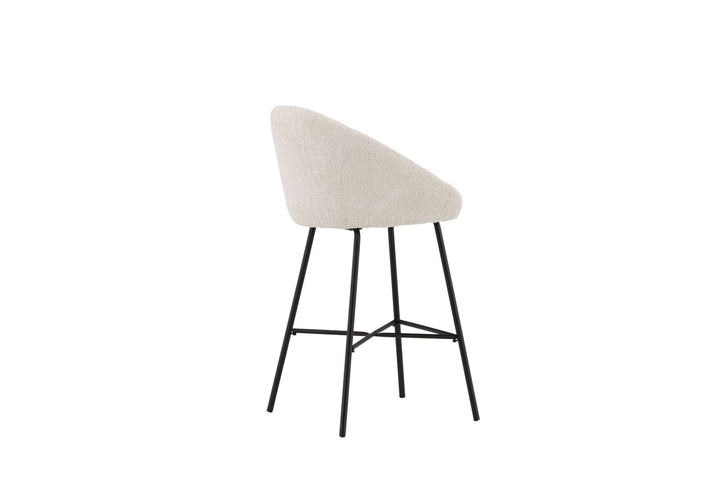Venture Home Velvet Bar Chair 2-pack - Black/White Teddy