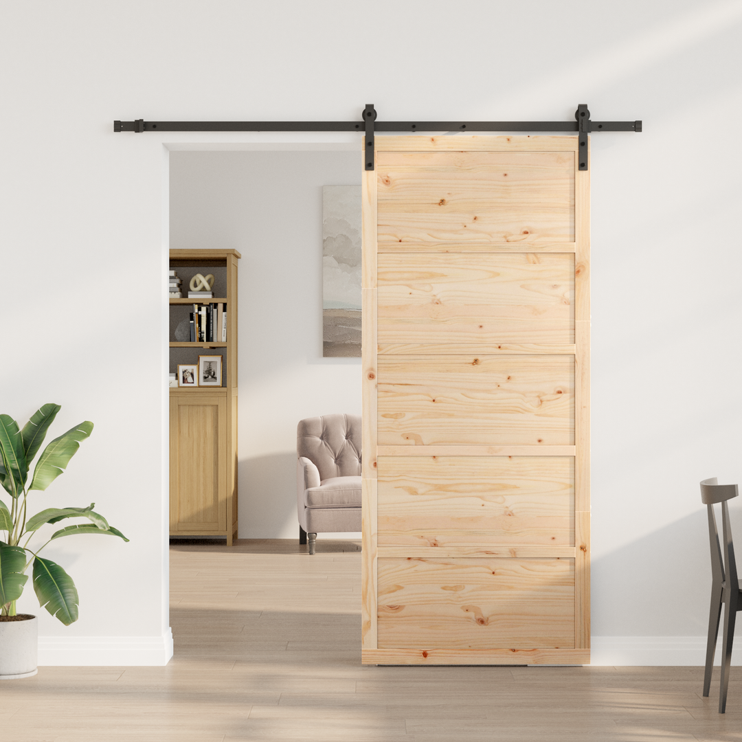 Skydedør Naturfarvet 80 x 208 cm Massivt fyrretræ