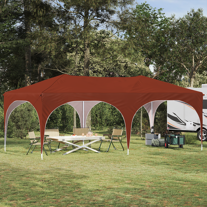 Pop-up Festtelt 575 x 288 x 245 cm Terrakotta Oxford stof