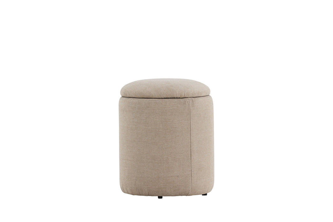 Venture Home Limpen Pouf - Beige Fabric