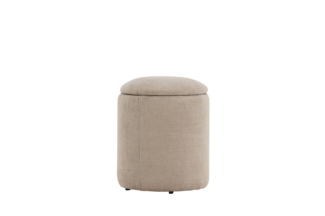 Venture Home Limpen Pouf - Beige Fabric