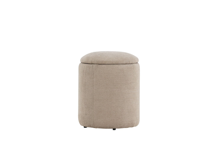 Venture Home Limpen Pouf - Beige Fabric