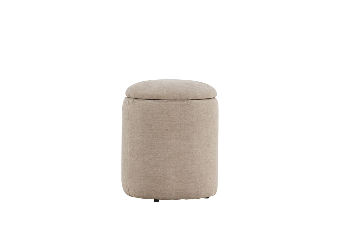 Venture Home Limpen Pouf - Beige Fabric