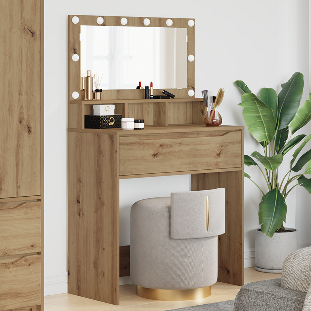 Soveværelsessminkeborde Artisan Egetræ 80 x 39,6 x 135 cm