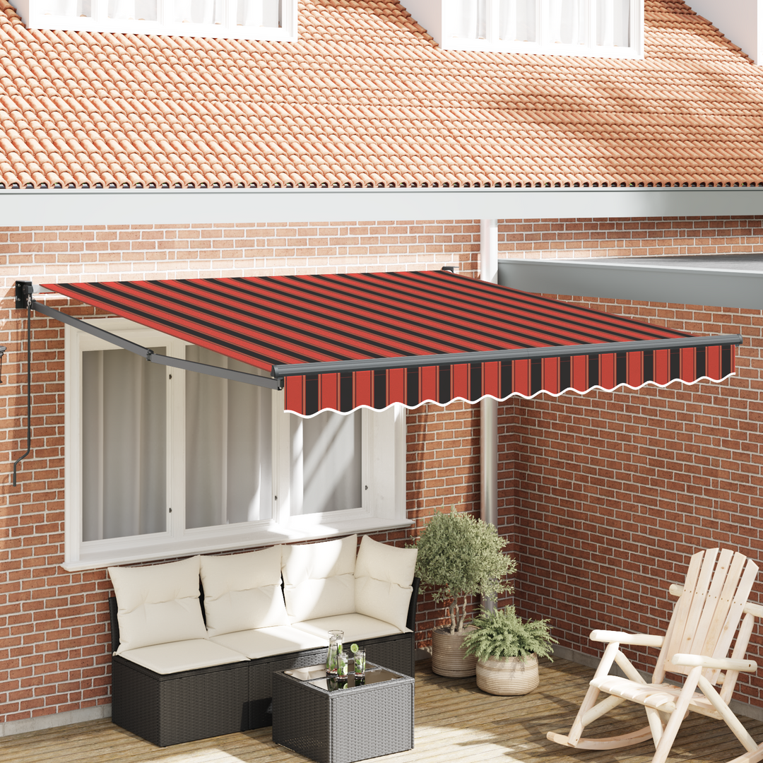Udtrækkelig markise Rød og Sort 350 x 250 x 165 cm
