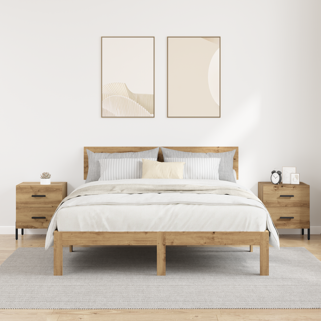 Natskab 2 pcs Artisan Egetræ 40 x 35 x 47,5 cm Konstrueret træ