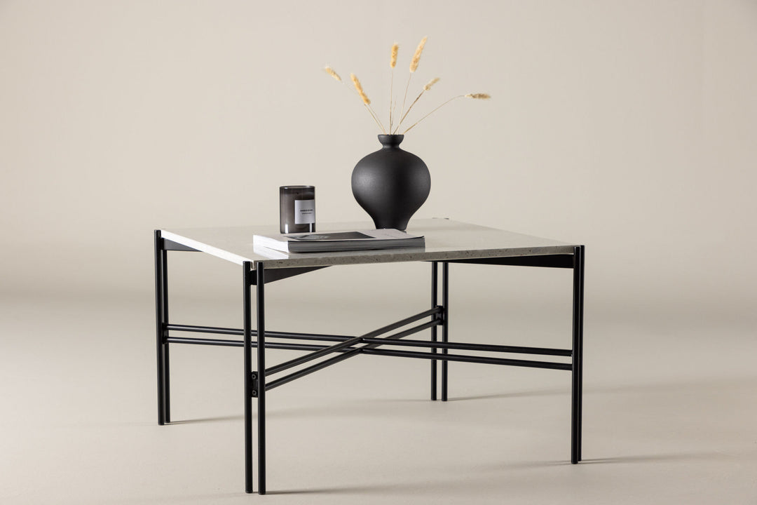Venture Home Razzia Sofa Table 75*75*48 White Terazzo / Black