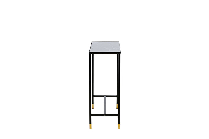 Venture Home Dipp Side Table with Shelf 100*30*75 - Black / Brass