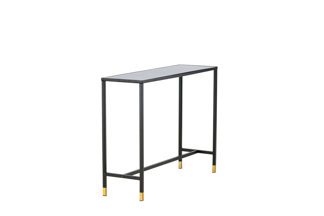Venture Home Dipp Side Table with Shelf 100*30*75 - Black / Brass