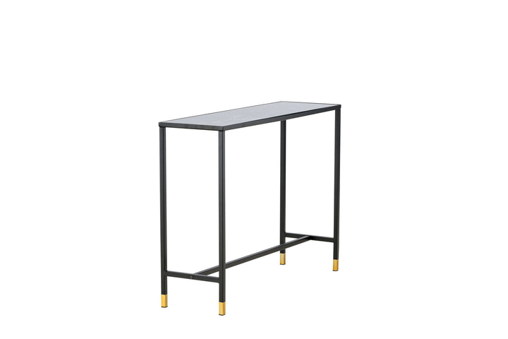 Venture Home Dipp Side Table with Shelf 100*30*75 - Black / Brass
