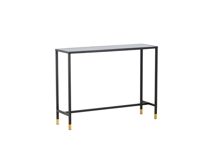 Venture Home Dipp Side Table with Shelf 100*30*75 - Black / Brass