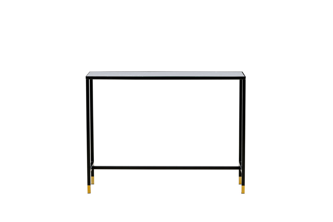 Venture Home Dipp Side Table with Shelf 100*30*75 - Black / Brass