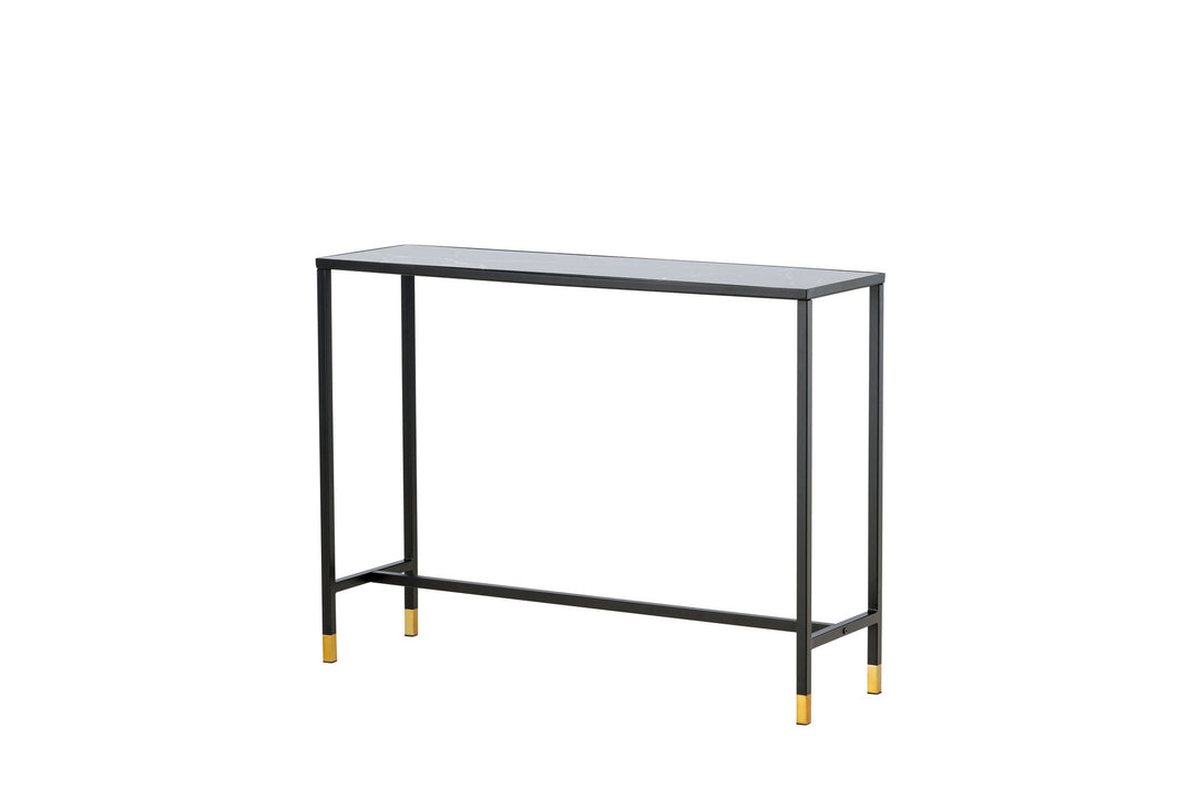 Venture Home Dipp Side Table with Shelf 100*30*75 - Black / Brass