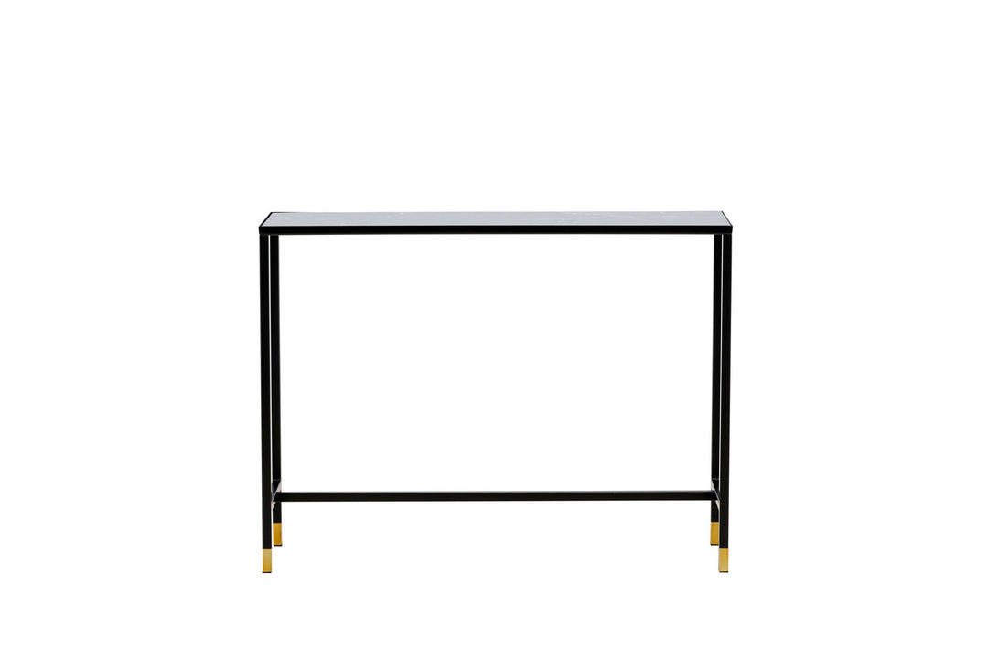 Venture Home Dipp Side Table with Shelf 100*30*75 - Black / Brass