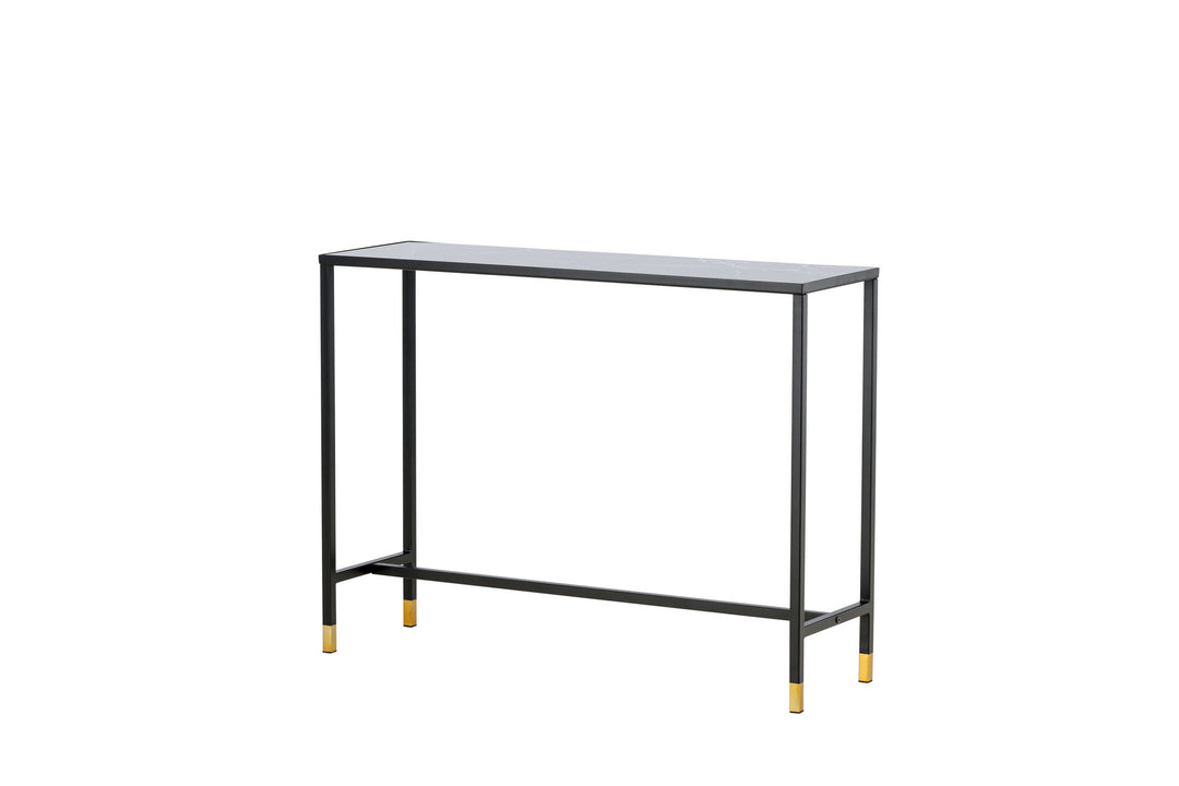 Venture Home Dipp Side Table with Shelf 100*30*75 - Black / Brass