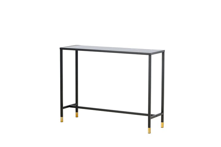 Venture Home Dipp Side Table with Shelf 100*30*75 - Black / Brass