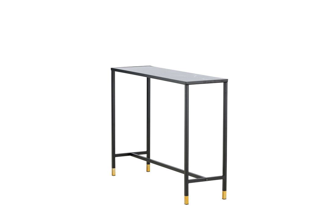 Venture Home Dipp Side Table with Shelf 100*30*75 - Black / Brass