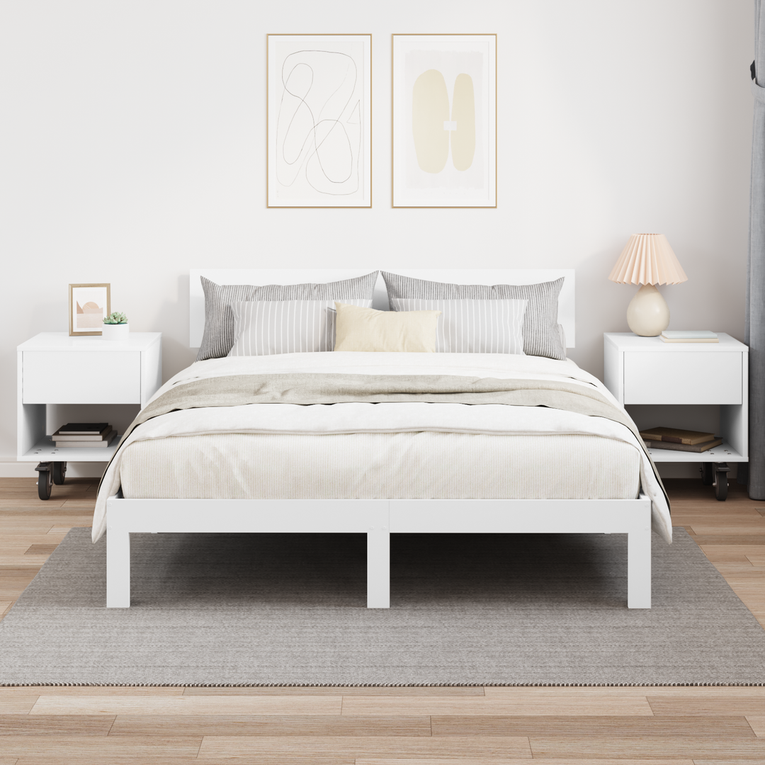 Sengebord 2 pcs Hvid 40,5 x 40 x 48 cm Konstrueret træ
