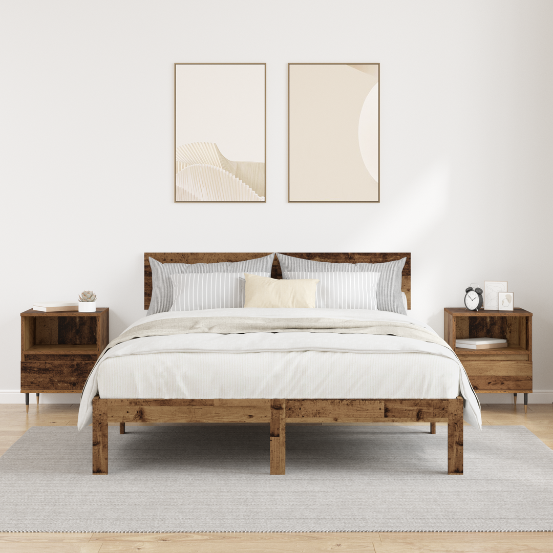 Natskab 2 pcs Gammelt træ 40 x 35 x 50 cm Konstrueret træ