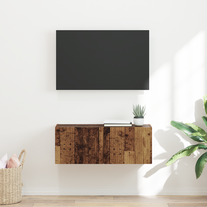 TV vægskab Gammelt træ 78,5 x 31 x 29,5 cm Konstrueret træ