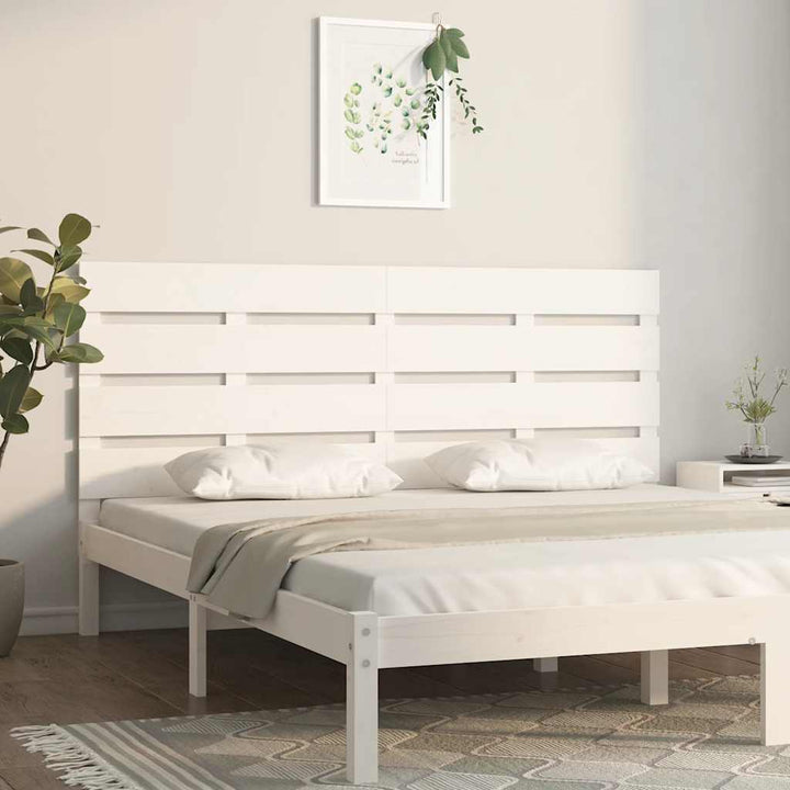 sengegavl 180x3x80 cm massivt fyrretræ hvid