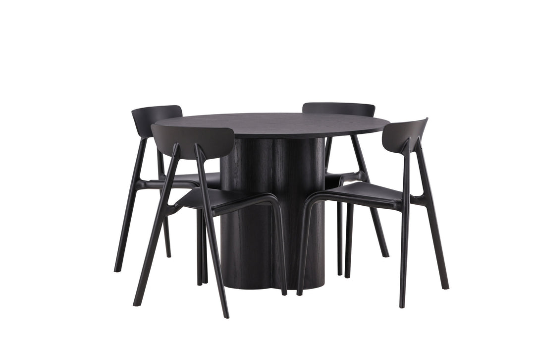 Venture Home OliviaDiningTable-Black/BlackVeneer+UrsholmenDiningChair-BlackPolypropylene_4