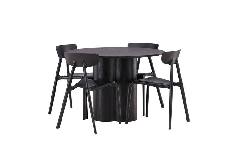Venture Home OliviaDiningTable-Black/BlackVeneer+UrsholmenDiningChair-BlackPolypropylene_4
