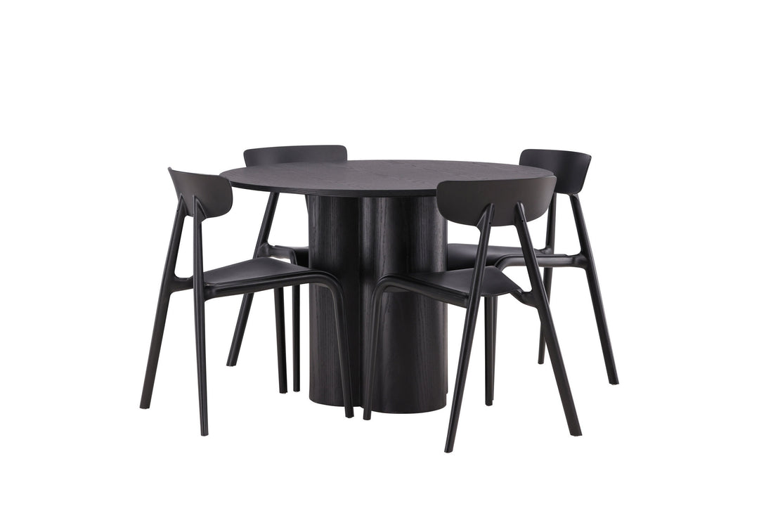 Venture Home OliviaDiningTable-Black/BlackVeneer+UrsholmenDiningChair-BlackPolypropylene_4