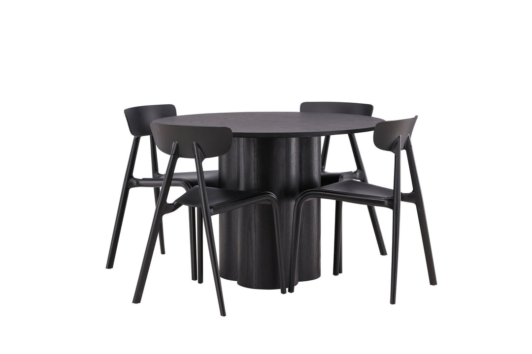 Venture Home OliviaDiningTable-Black/BlackVeneer+UrsholmenDiningChair-BlackPolypropylene_4