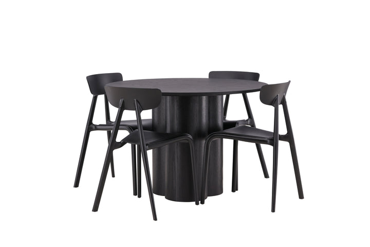 Venture Home OliviaDiningTable-Black/BlackVeneer+UrsholmenDiningChair-BlackPolypropylene_4