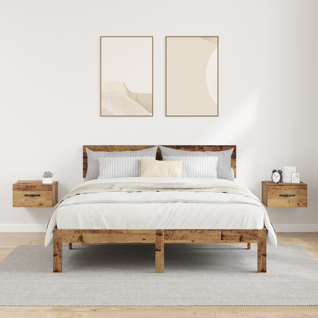 Natskab 2 pcs Gammelt træ 35 x 35 x 20 cm Konstrueret træ