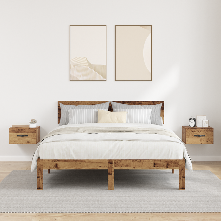 Natskab 2 pcs Gammelt træ 35 x 35 x 20 cm Konstrueret træ