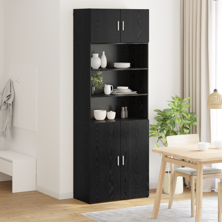 Opbevaringsskab Sort eg 80 x 42,5 x 225 cm Konstrueret træ