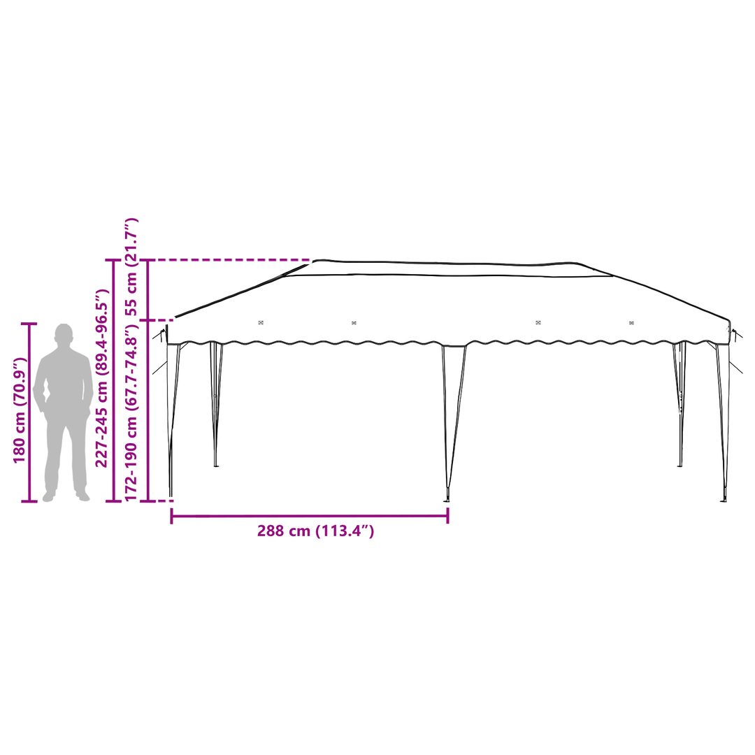 Pop-up Festtelt 575 x 290 x 245 cm Bordeaux