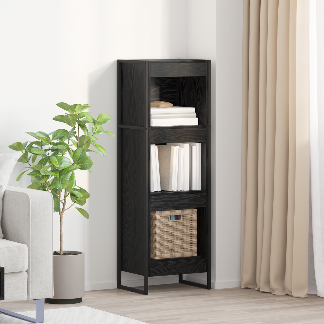 Bogskab Sort eg 40 x 30 x 121 cm Konstrueret træ